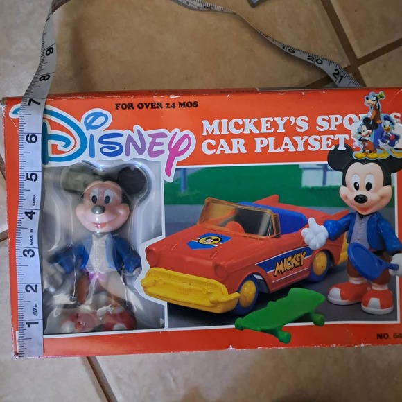 RARE VINTAGE COLLECTIBLE SEALED Mattel Mickey Sportscar Playset No 6497 - Picture 4 of 12